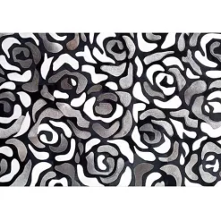 MacKenzie-Childs Abstract Roses Hair on Hide Grey 5' x 8' Rug< Rugs