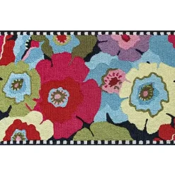 MacKenzie-Childs Always Flowers Indoor/Outdoor Rug - 2'3 x 3'9< Spring|Outdoor