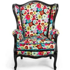 MacKenzie-Childs Always Flowers Outdoor Wing Chair< Outdoor