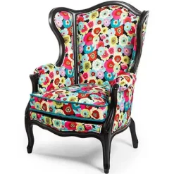 MacKenzie-Childs Always Flowers Outdoor Wing Chair< Outdoor