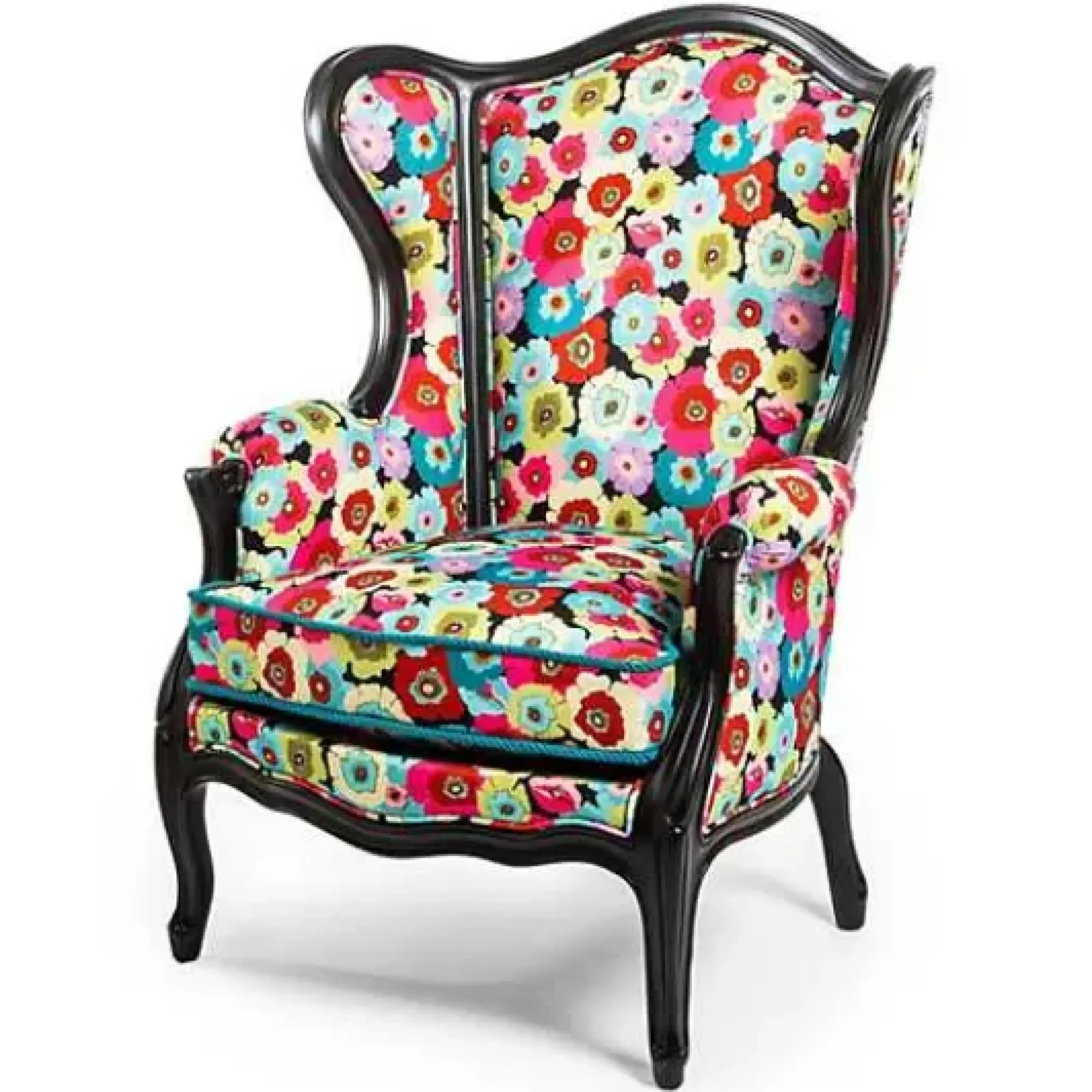 MacKenzie-Childs Always Flowers Outdoor Wing Chair< Outdoor