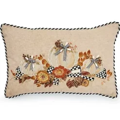 MacKenzie-Childs Autumn Frost Beaded Pumpkin Lumbar Pillow< Pumpkins|The Fall Shop