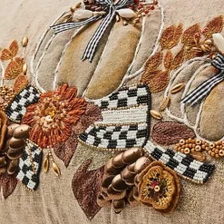 MacKenzie-Childs Autumn Frost Beaded Pumpkin Lumbar Pillow< Pumpkins|The Fall Shop