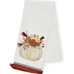 MacKenzie-Childs Autumn Frost Pumpkin Applique Dish Towel< Pumpkins|Fall Entertaining