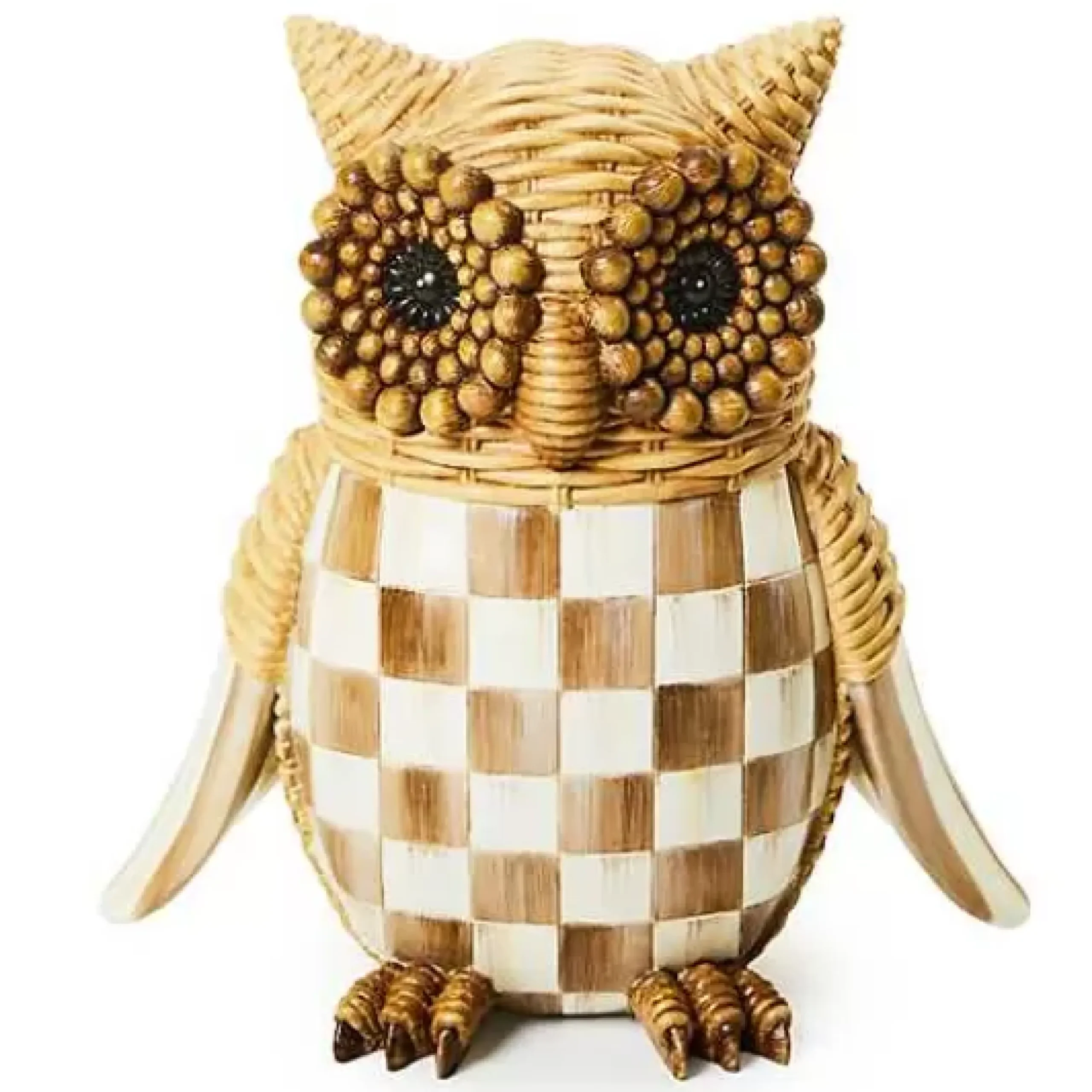 MacKenzie-Childs Autumnology Check Basket Weave Owl Figurine< The Fall Shop|Room Accents