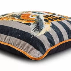 MacKenzie-Childs Autumnology Check Owl Throw Pillow< Pillows, Throws, & Cushions