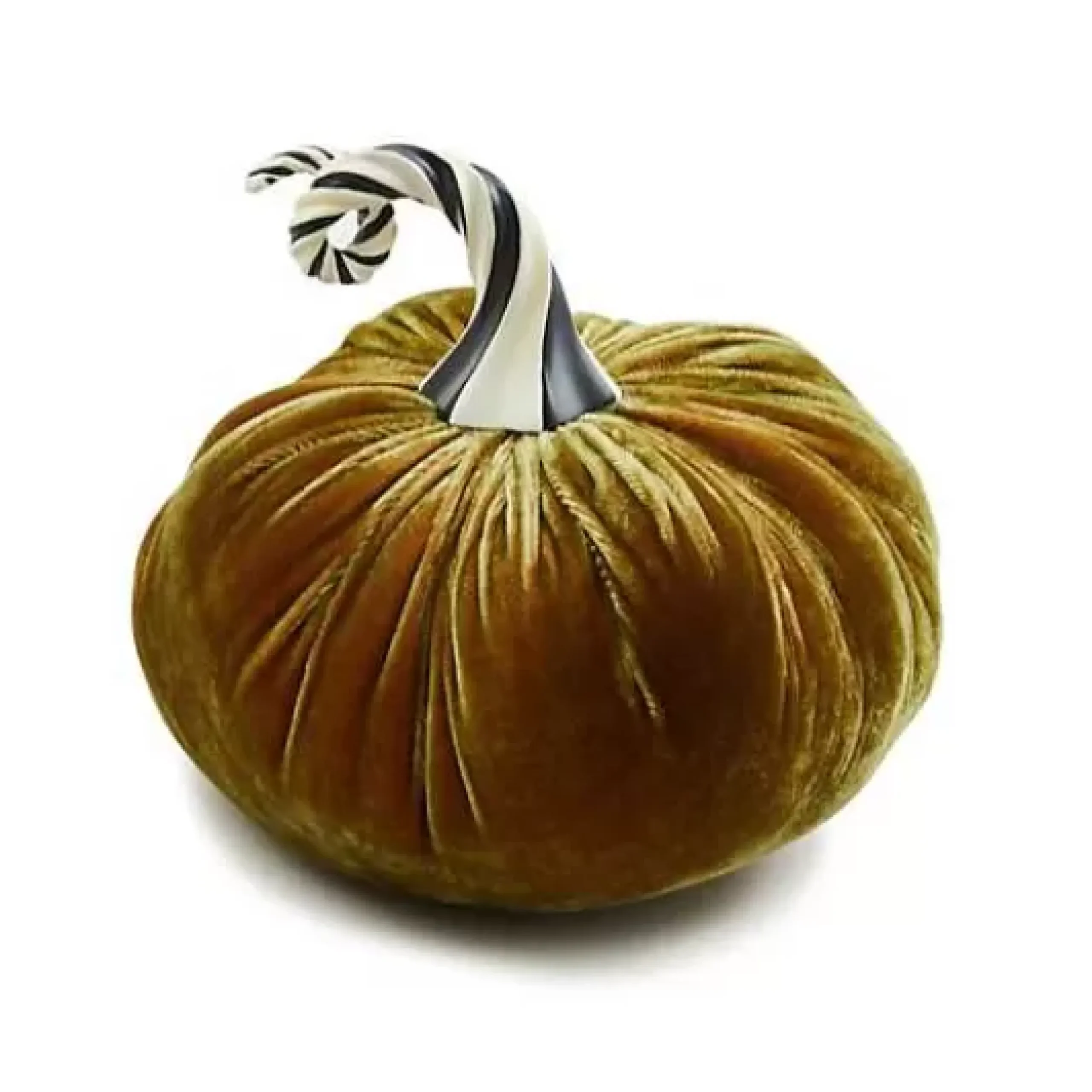 MacKenzie-Childs Autumnology Coffee Twisted Stem Velvet Pumpkin< Pumpkins|The Halloween Shop