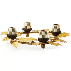 MacKenzie-Childs Autumnology Gold Leaf Ring Candle Holder< The Fall Shop|Candles & Fragrances