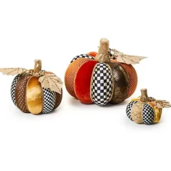 MacKenzie-Childs Autumnology Velvet Pumpkins, Set of 3< Pumpkins|The Fall Shop