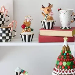 MacKenzie-Childs Bake Shop Gingerbread  Deer Cupcake Boxes, Set of 2< Kitchen & Dining Sets|Kitchen Storage & Organization