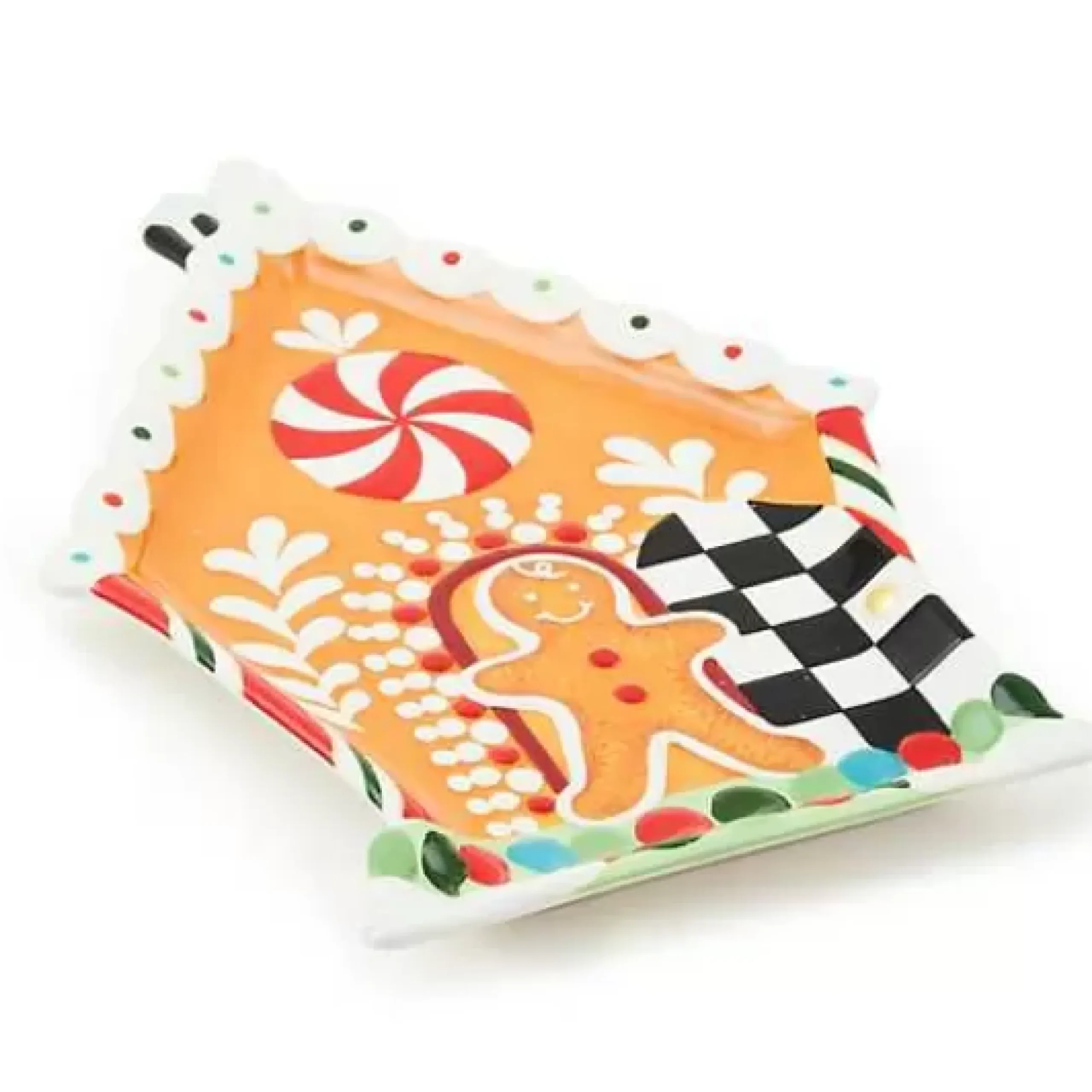 MacKenzie-Childs Bake Shop Gingerbread House Cookie Plate< Serveware