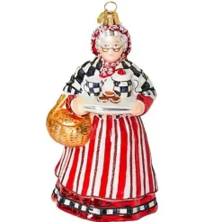 MacKenzie-Childs Bake Shop Mrs. Claus Glass Ornament< Holiday