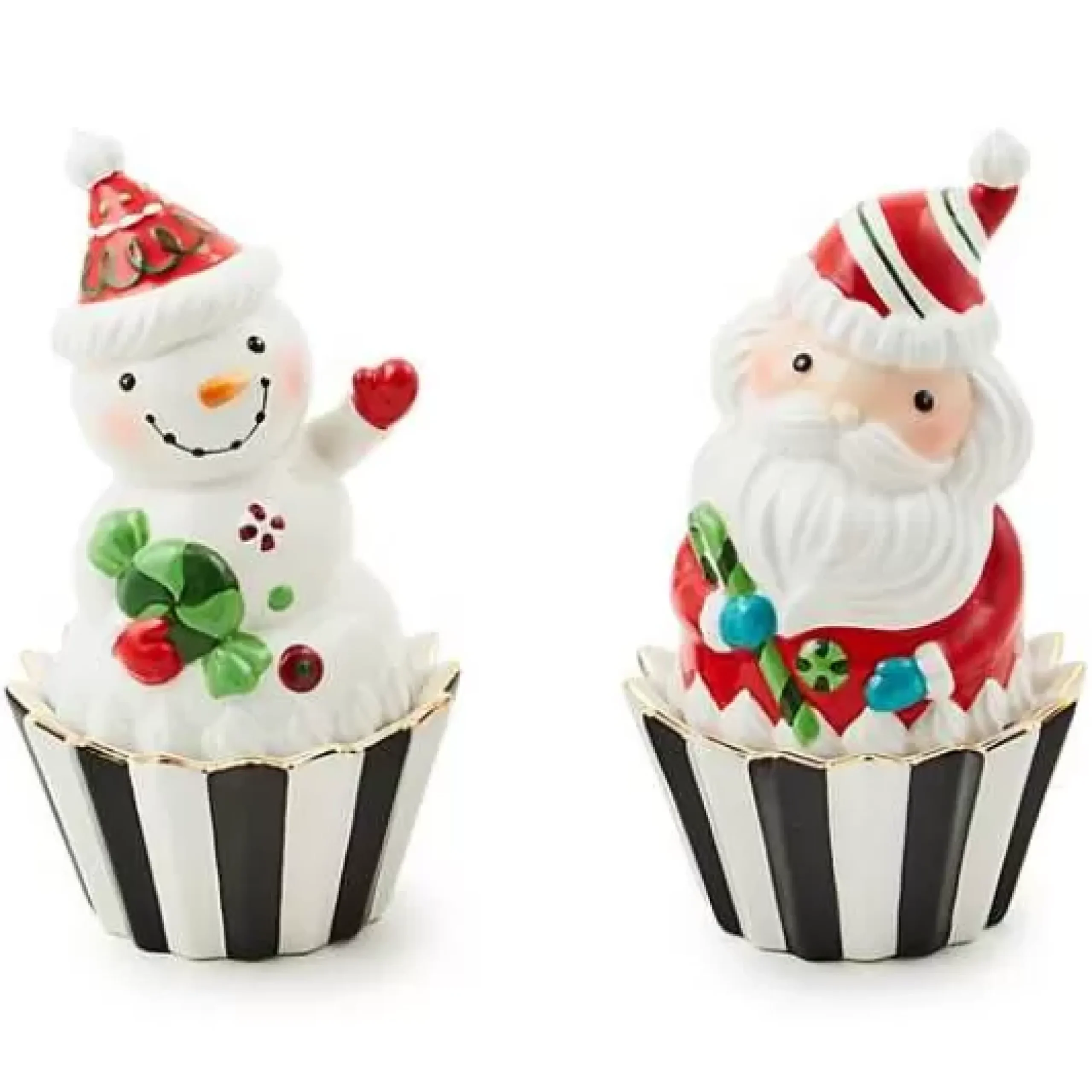 MacKenzie-Childs Bake Shop Santa Snowman Cupcake Boxes, Set of 2< Kitchen Storage & Organization|Serveware