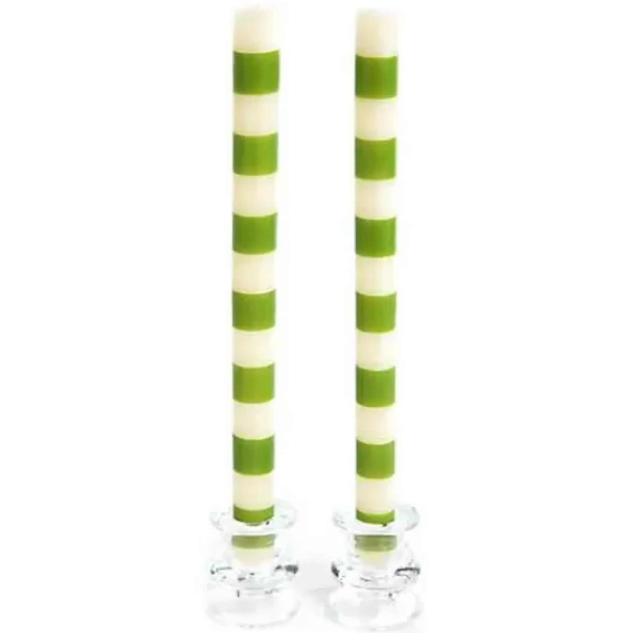 MacKenzie-Childs Bands Green Dinner Candles, Set of 2< Easter|Spring