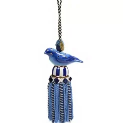 MacKenzie-Childs Bird Blue Ceramic Tassel< Finishing Touches|Room Accents