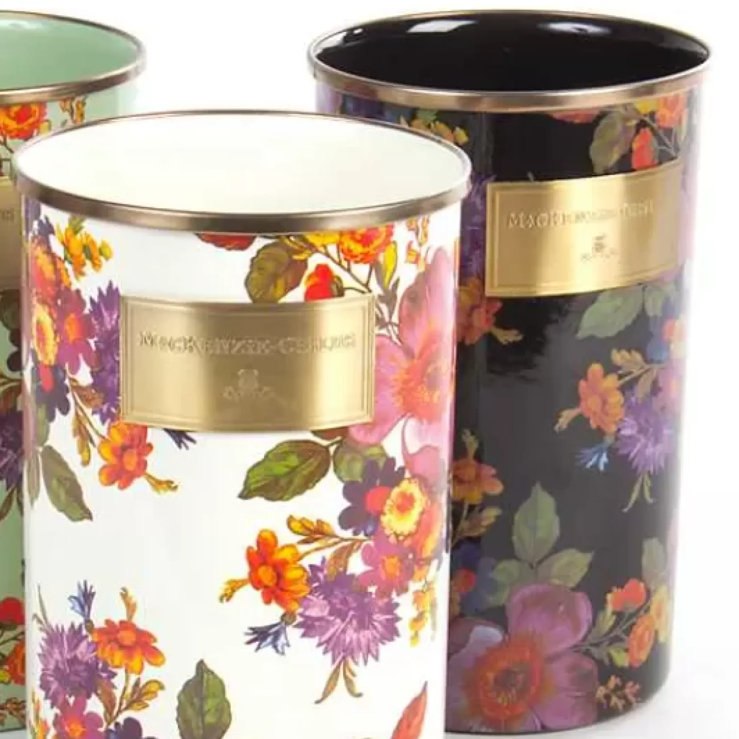 MacKenzie-Childs Black Flower Market Utensil Holder< Kitchen Storage & Organization