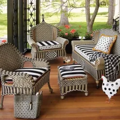 MacKenzie-Childs Black Ivory Houndstooth Throw< Pillows, Throws, & Cushions