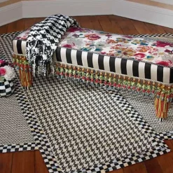 MacKenzie-Childs Black Ivory Houndstooth Throw< Pillows, Throws, & Cushions
