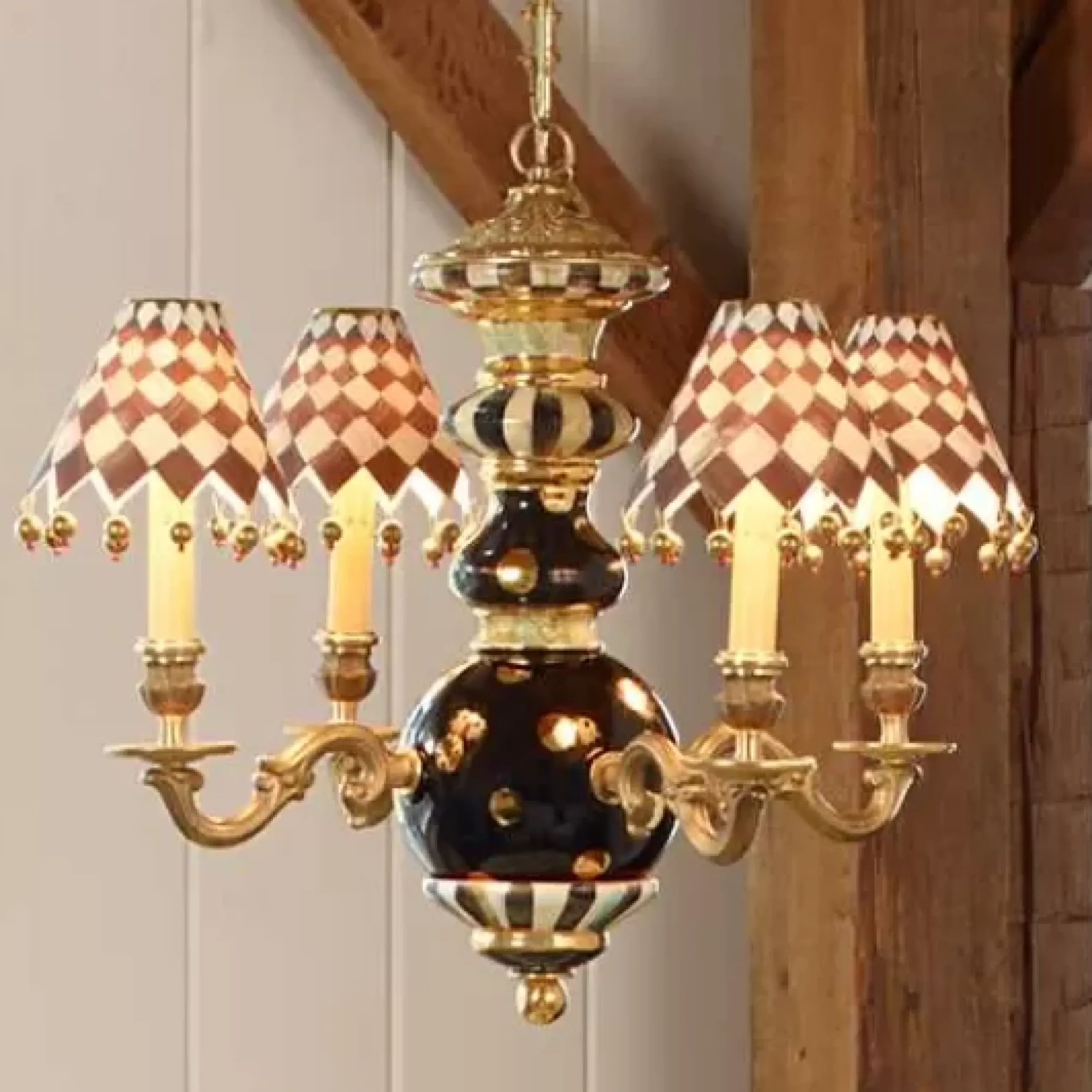 MacKenzie-Childs Black Tie Chandelier< Lighting