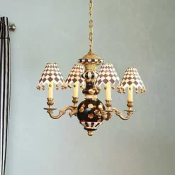MacKenzie-Childs Black Tie Chandelier< Lighting