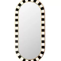 MacKenzie-Childs Black Tie Oval Wall Mirror< Room Accents
