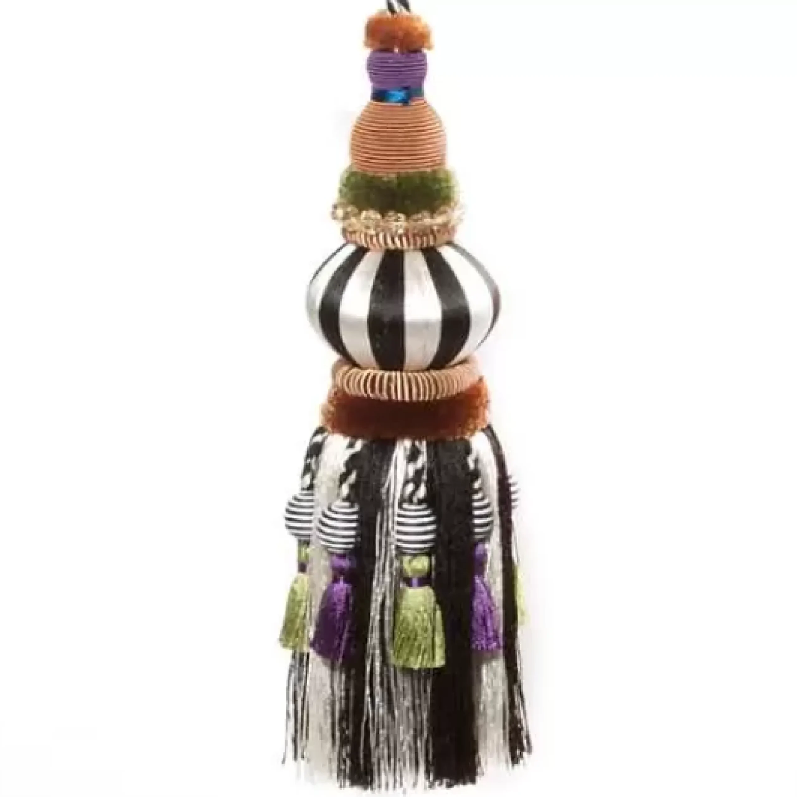 MacKenzie-Childs Black White Bibelot Tassel< Room Accents|Finishing Touches