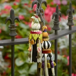 MacKenzie-Childs Black White Bibelot Tassel< Room Accents|Finishing Touches