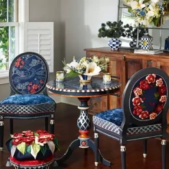 MacKenzie-Childs Bluetopia Kitano Footstool< Living Room