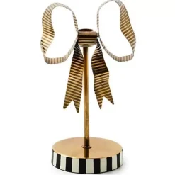 MacKenzie-Childs Bow Short Metal Candle Holder< Candles & Fragrances|Room Accents