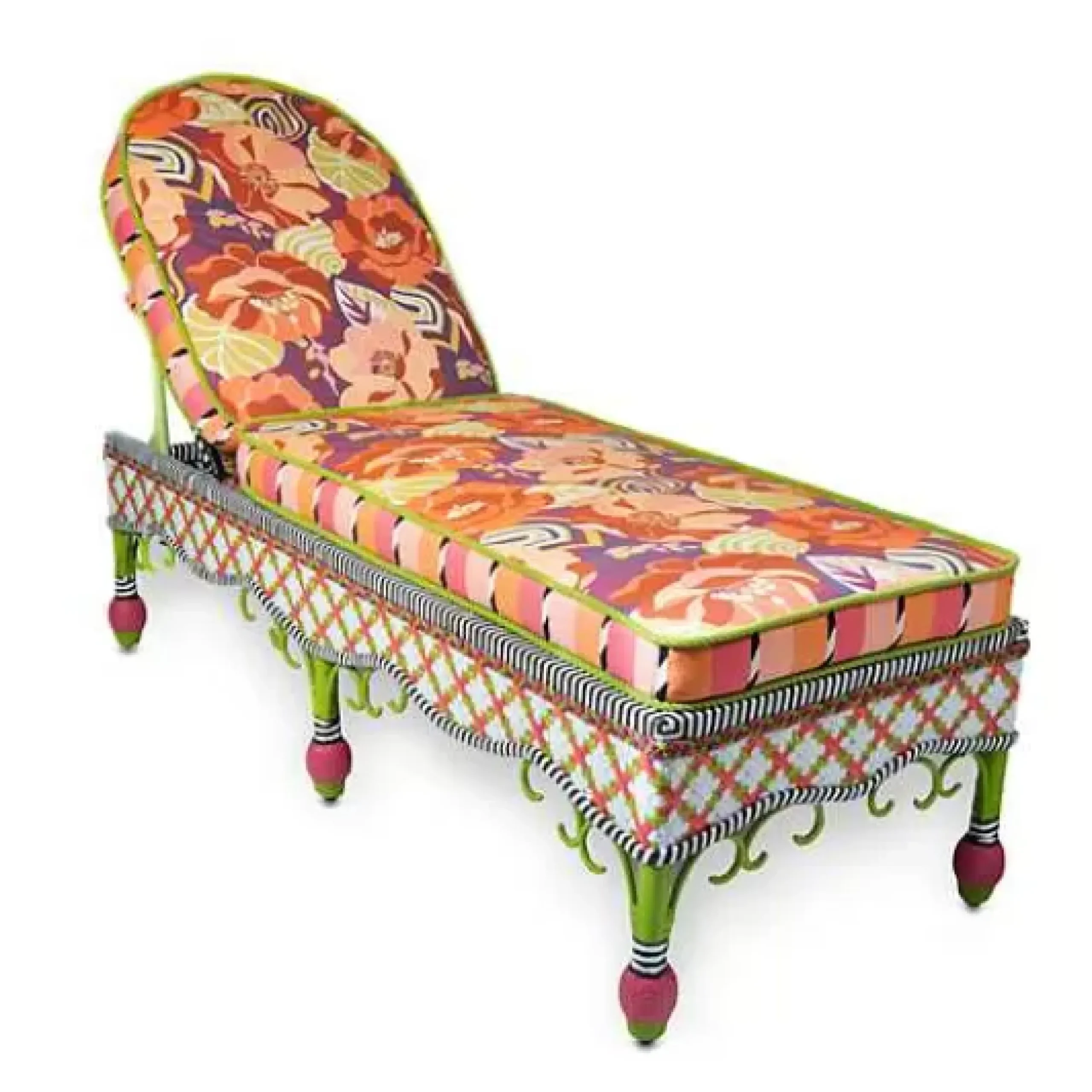 MacKenzie-Childs Breezy Poppy Outdoor Chaise< Outdoor