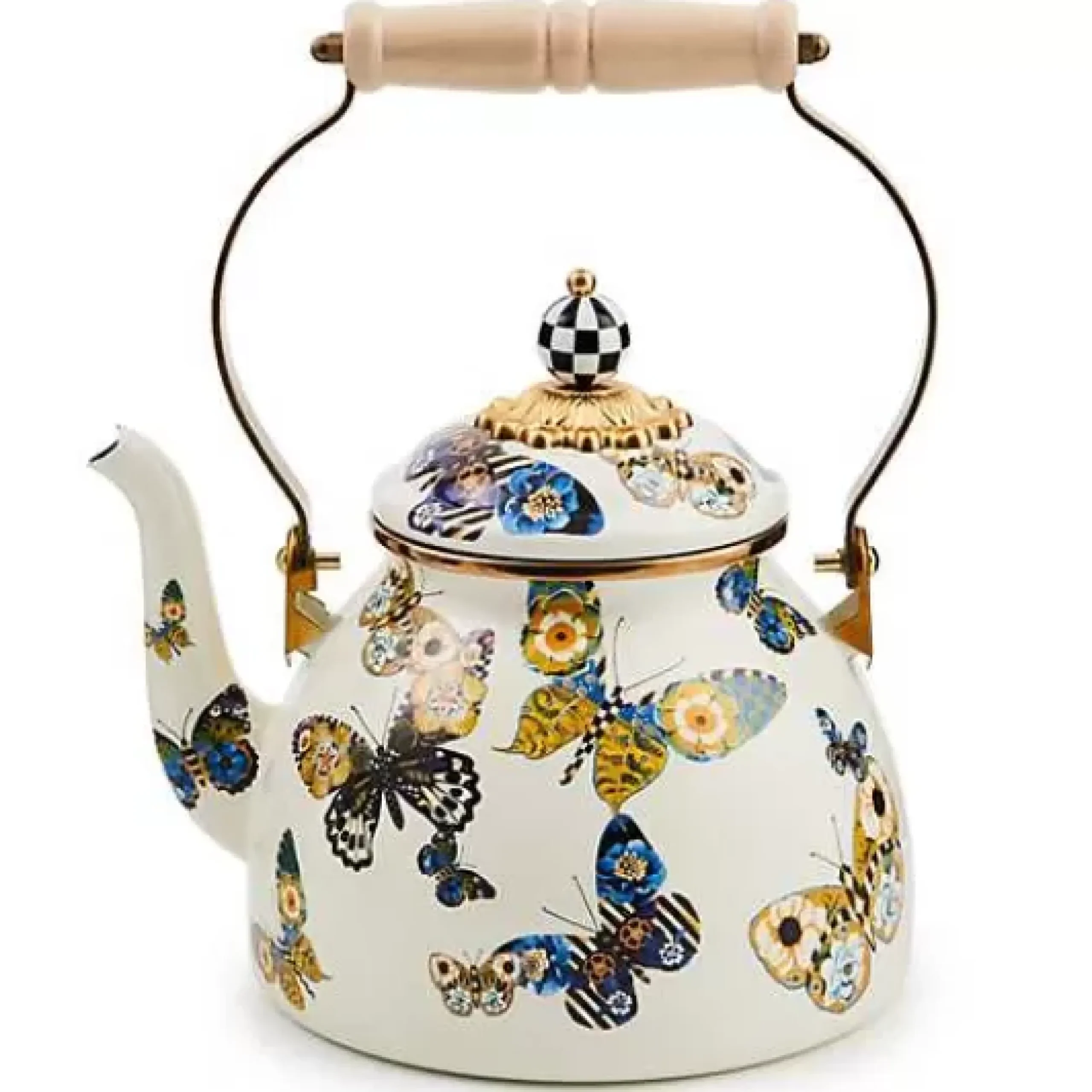 MacKenzie-Childs Butterfly 2 Quart Tea Kettle< Fall Entertaining|Tea Kettles