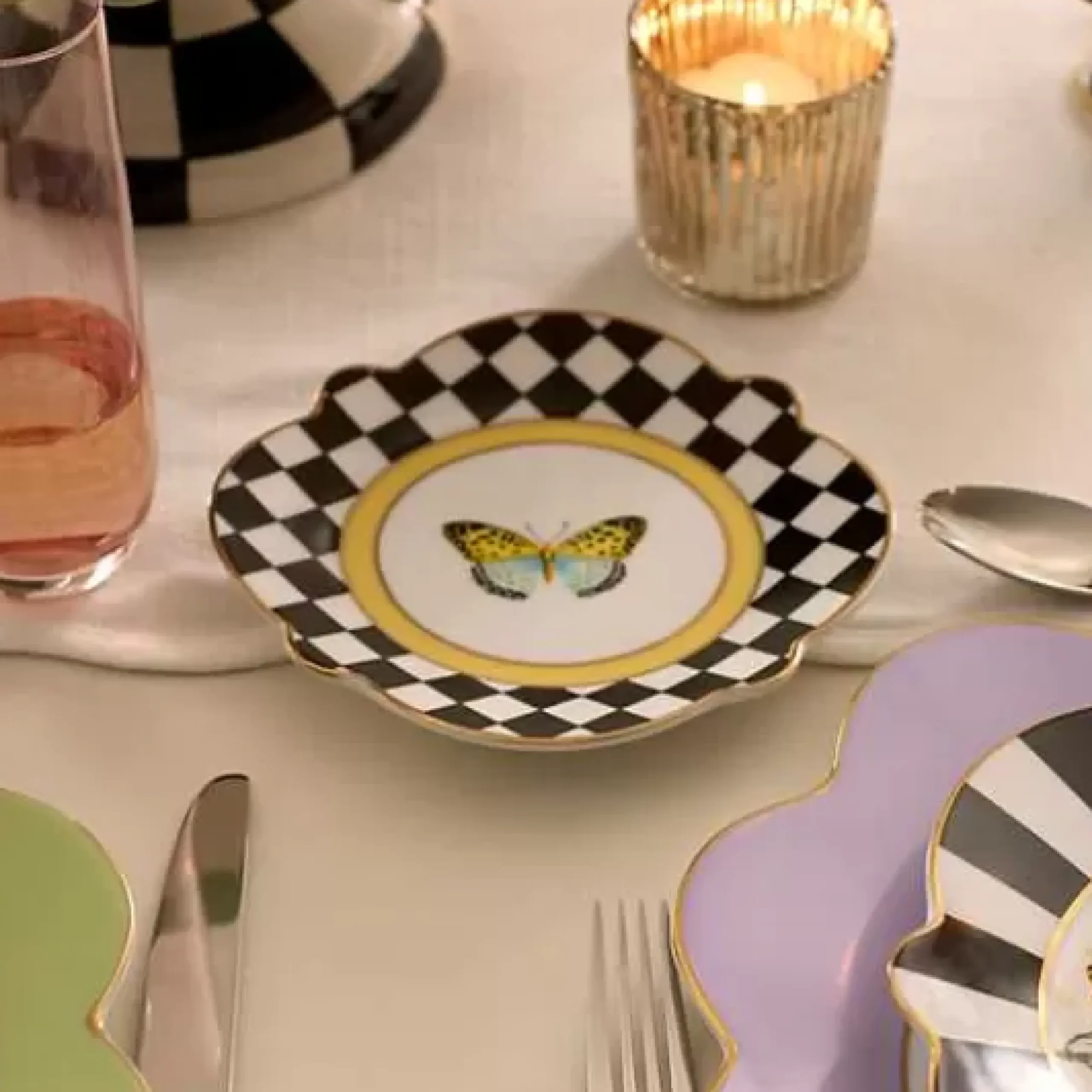 MacKenzie-Childs Butterfly Toile Bread and Butter Plate< Spring|Dinnerware & Flatware