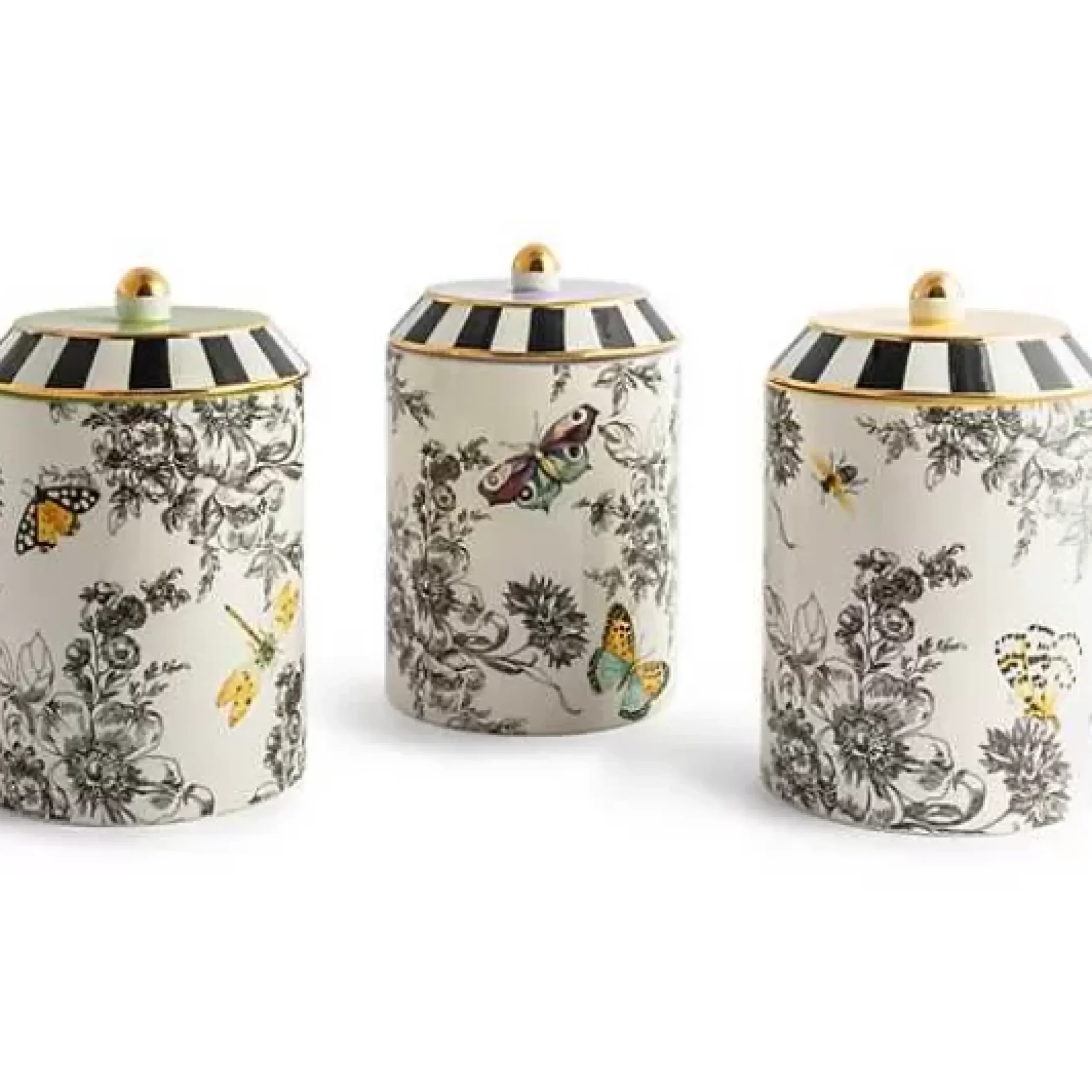 MacKenzie-Childs Butterfly Toile Canisters, Set of 3< Kitchen Storage & Organization