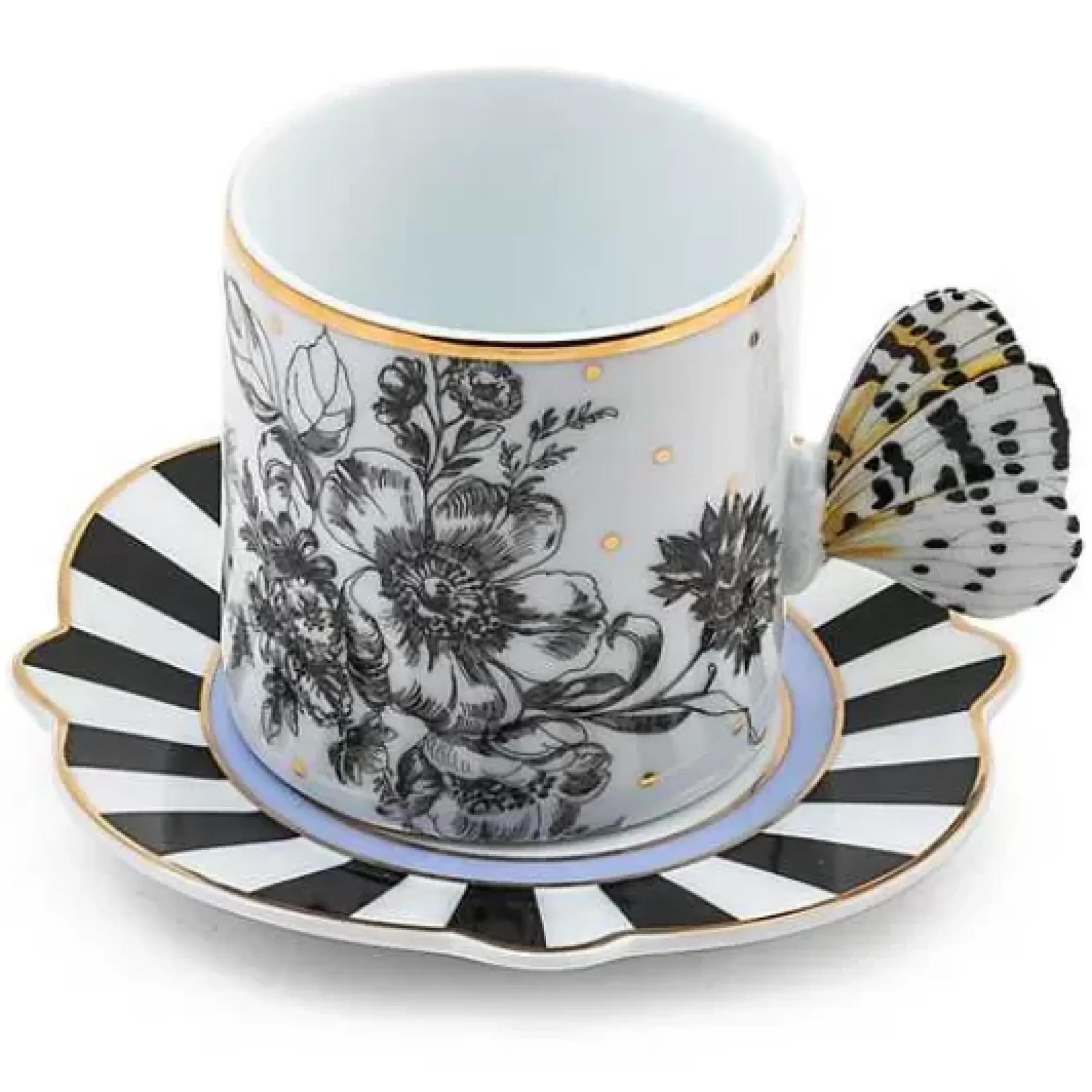 MacKenzie-Childs Butterfly Toile Mug Saucer Set< Spring|The Coffee Shop