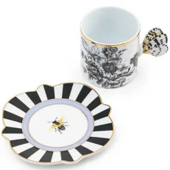 MacKenzie-Childs Butterfly Toile Mug Saucer Set< Spring|The Coffee Shop