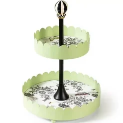 MacKenzie-Childs Butterfly Toile Two Tiered Stand< Spring|Bar Entertaining