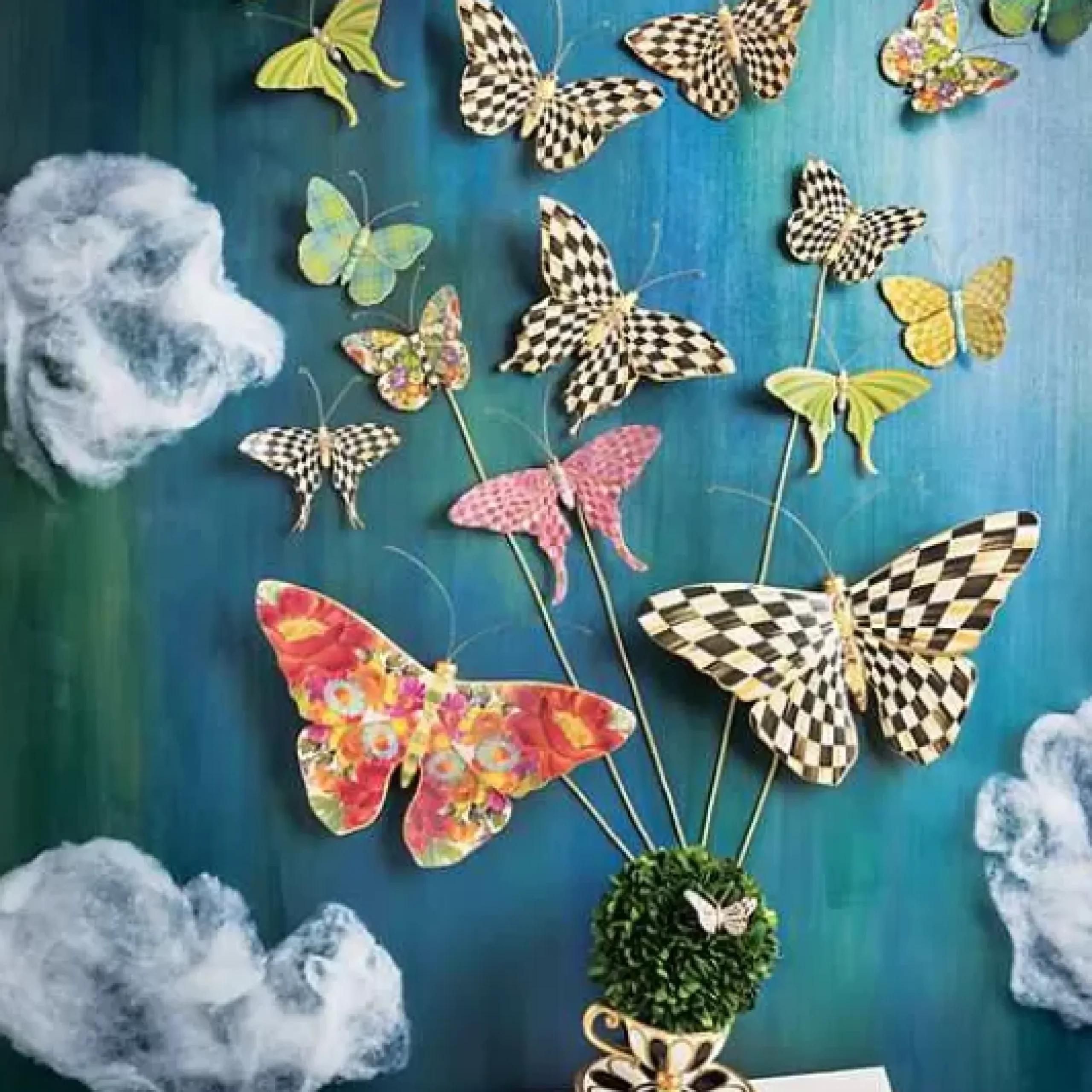 MacKenzie-Childs Butterfly Trio Wall Decor - Pond< Room Accents