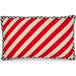 MacKenzie-Childs Candy Stripe Checks Lumbar Pillow< Pillows, Throws, & Cushions