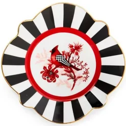MacKenzie-Childs Cardinal Toile Bread Butter Plate< Holiday|Dinnerware & Flatware