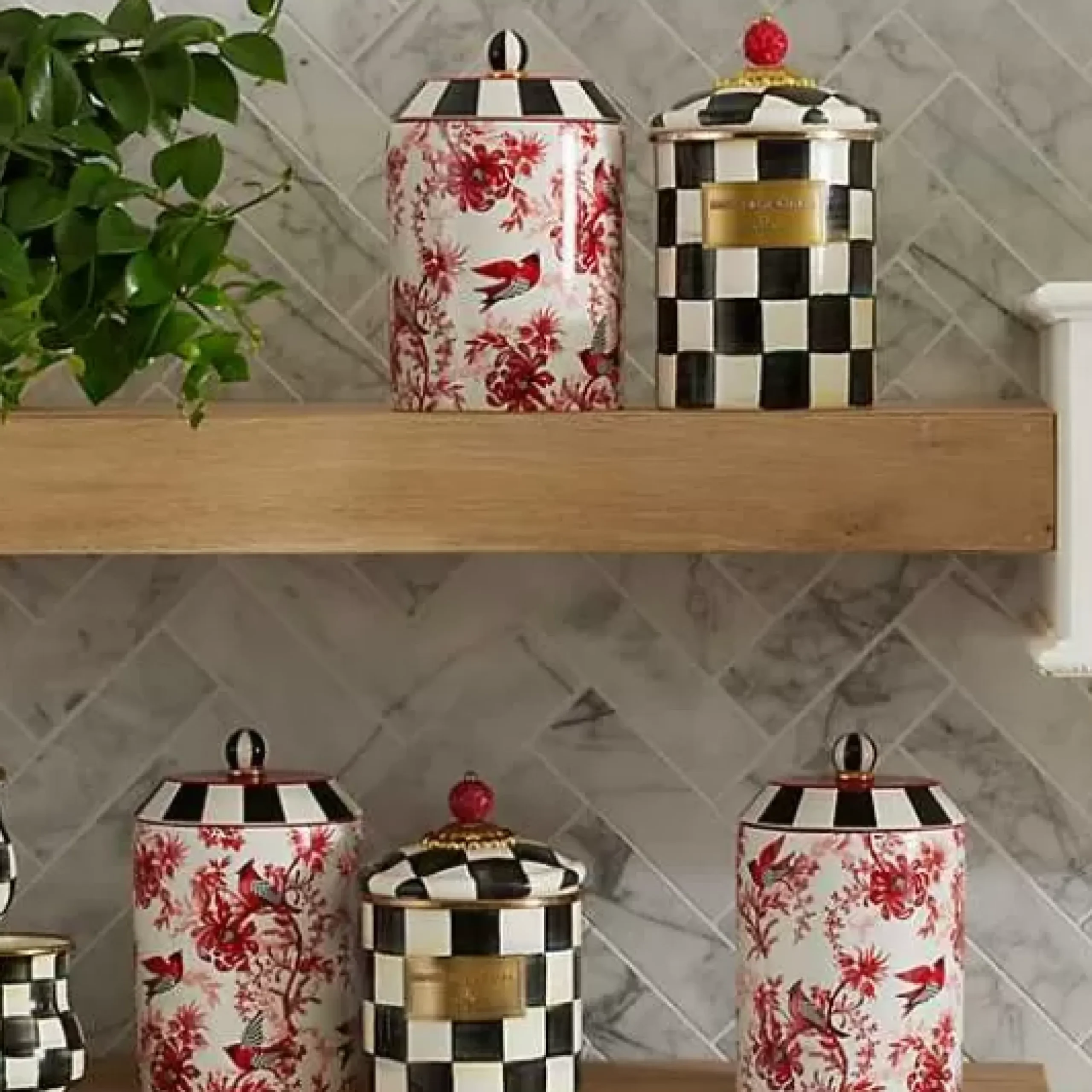 MacKenzie-Childs Cardinal Toile Canister< Kitchen Storage & Organization