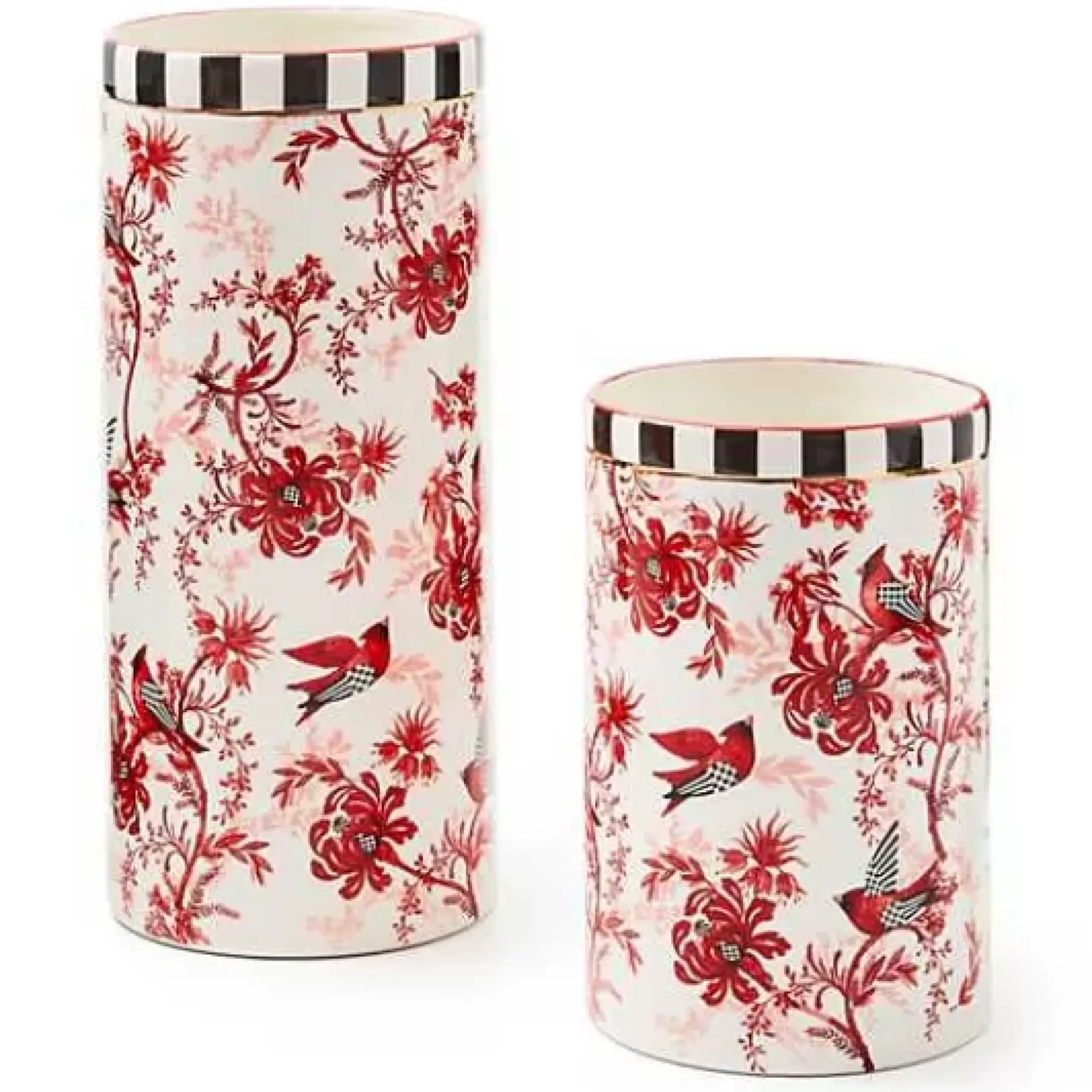 MacKenzie-Childs Cardinal Toile Tall Vase< Room Accents