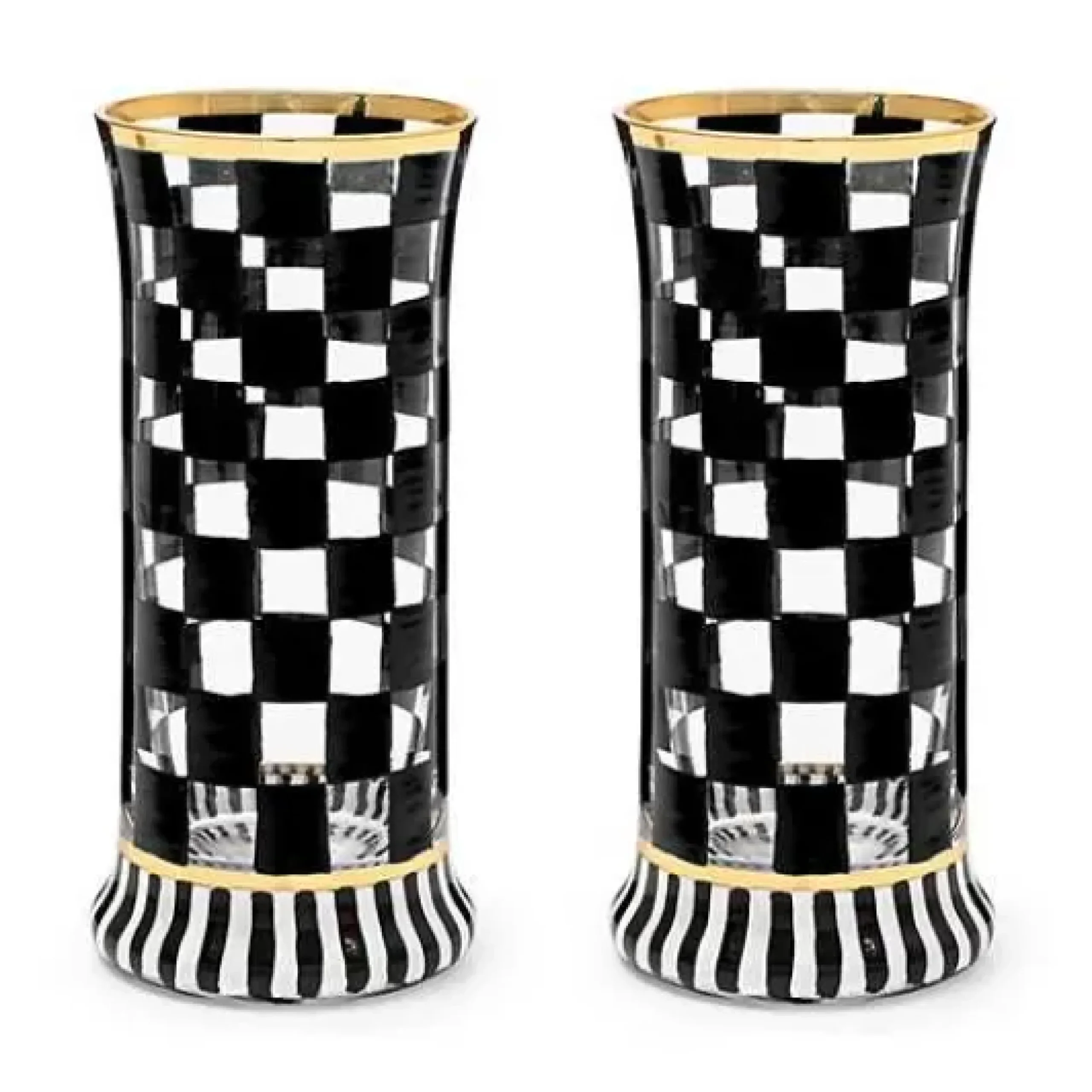 MacKenzie-Childs Carnival Black Highball Glass, Set of 2< Fall Entertaining|Drinkware