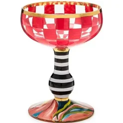 MacKenzie-Childs Carnival Fuchsia Coupe Glass< Spring|Drinkware