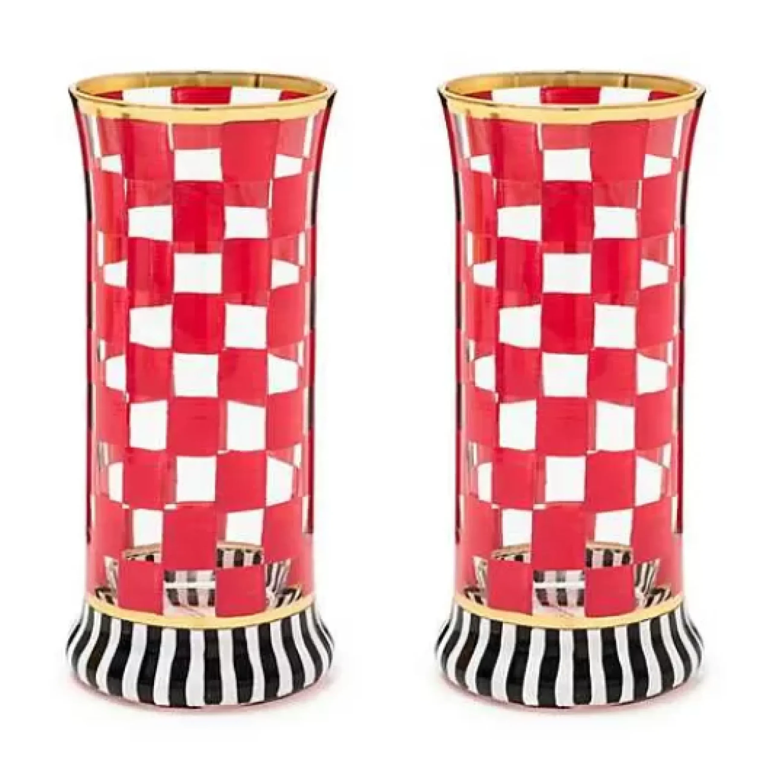 MacKenzie-Childs Carnival Fuchsia Highball Glass, Set of 2< Spring|Drinkware