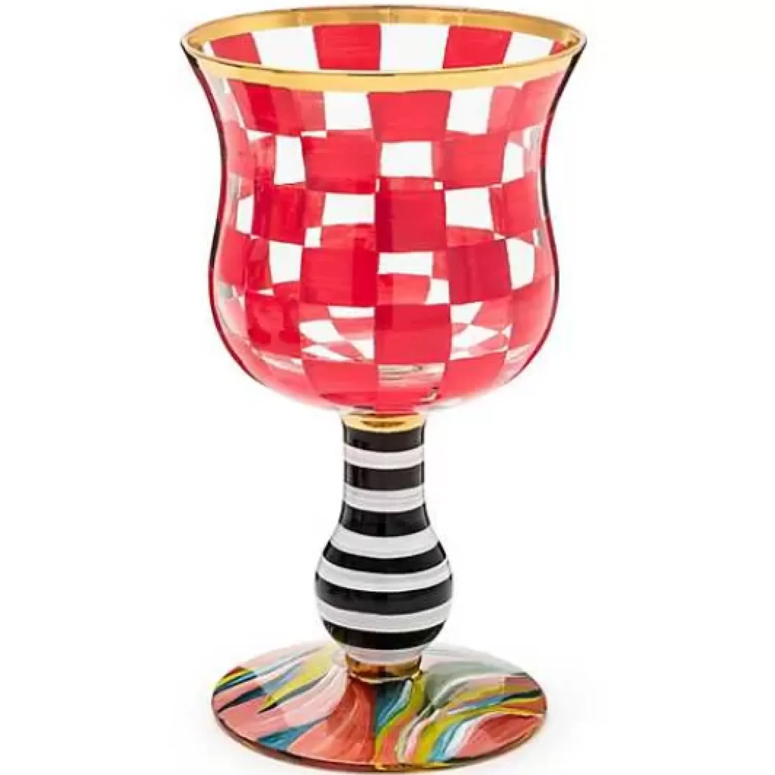 MacKenzie-Childs Carnival Fuchsia Wine Glass< Spring|Drinkware