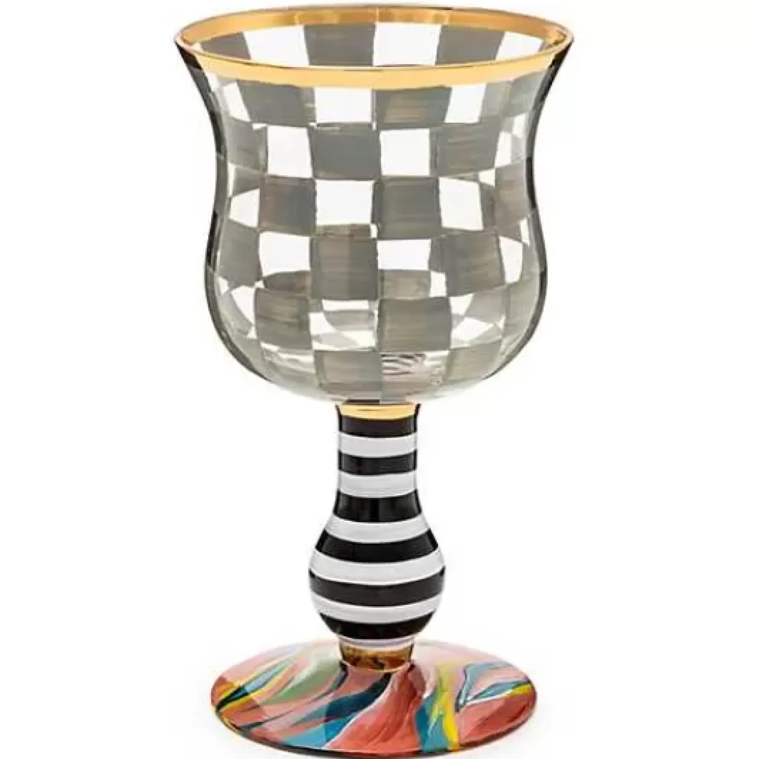 MacKenzie-Childs Carnival Sterling Wine Glass< Drinkware|Bar Entertaining