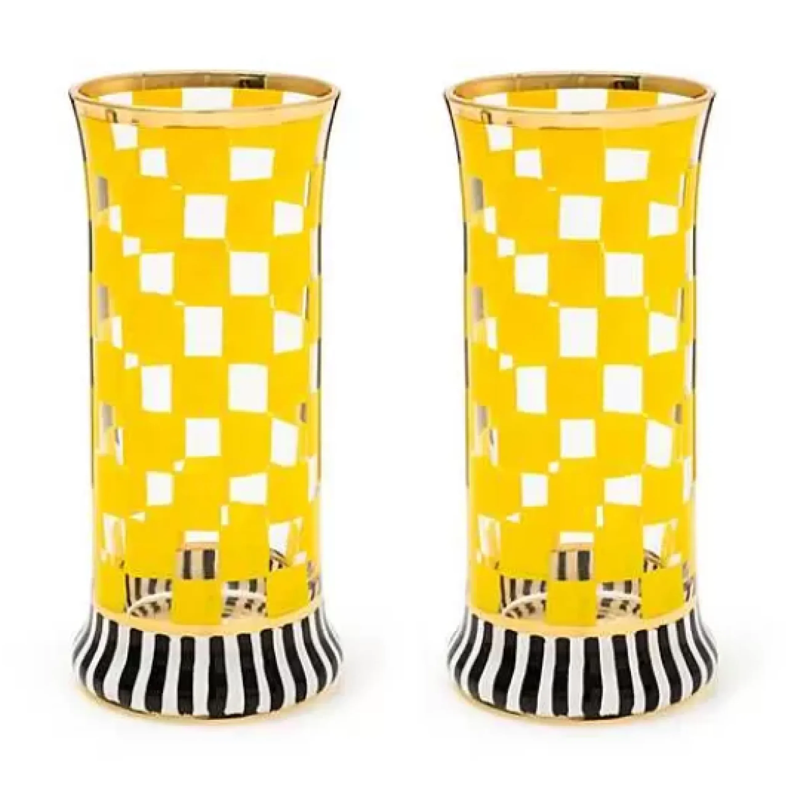 MacKenzie-Childs Carnival Yellow Highball Glass, Set of 2< Easter|Spring