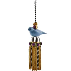 MacKenzie-Childs Cerulean Blue Ceramic Bird Tassel< Room Accents|Finishing Touches