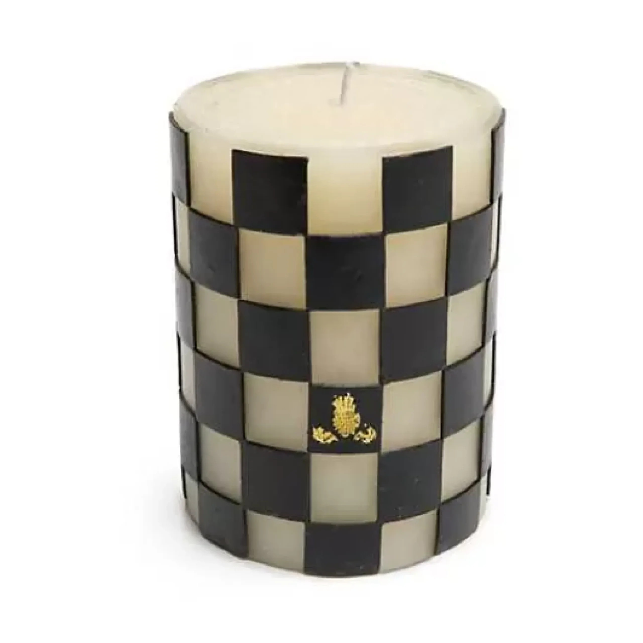 MacKenzie-Childs Check 4 Black Pillar Candle< The Halloween Shop|Candles & Fragrances