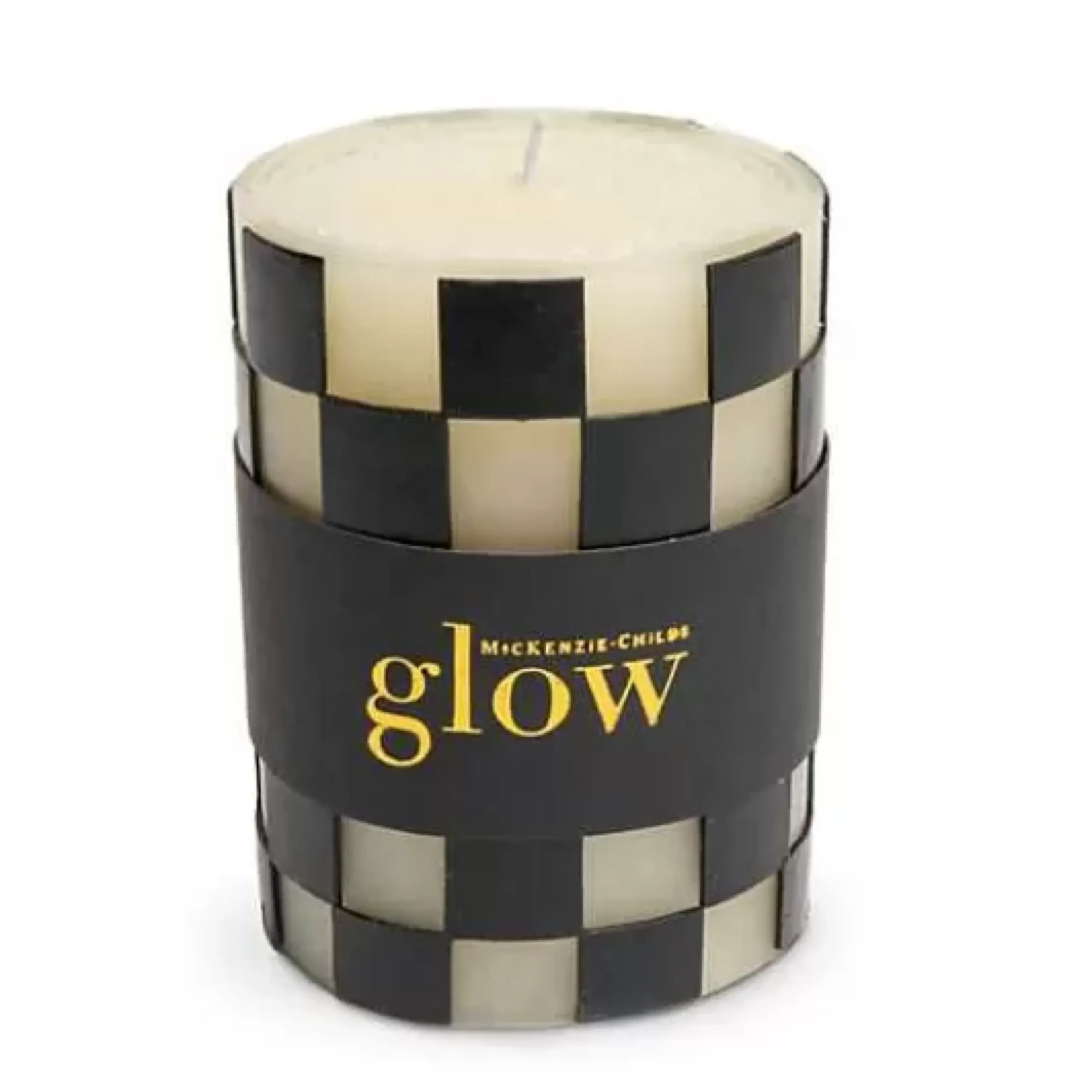 MacKenzie-Childs Check 4 Black Pillar Candle< The Halloween Shop|Candles & Fragrances